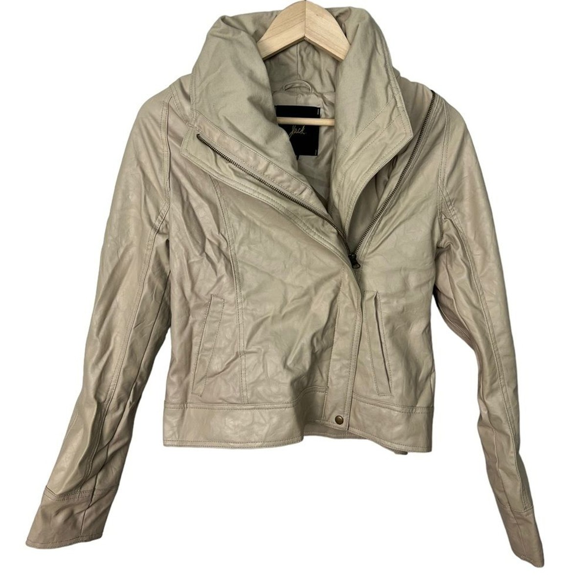Jack BB Dakota Moto Faux Leather Asymmetrical Zip Jacket Size XS