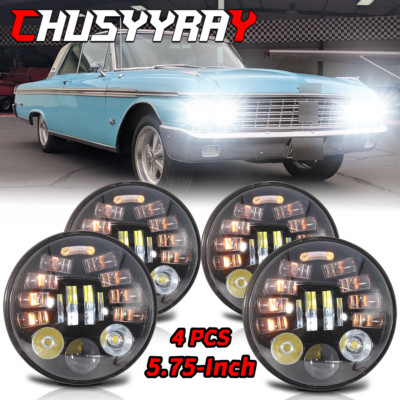 4x 5.75'' 5 3/4'' LED Headlights Hi-Lo Sealed Beam For Chevy Impala El Camino