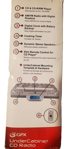 New GPX Under Cabinet CD Radio With Remote - Picture 4 of 4