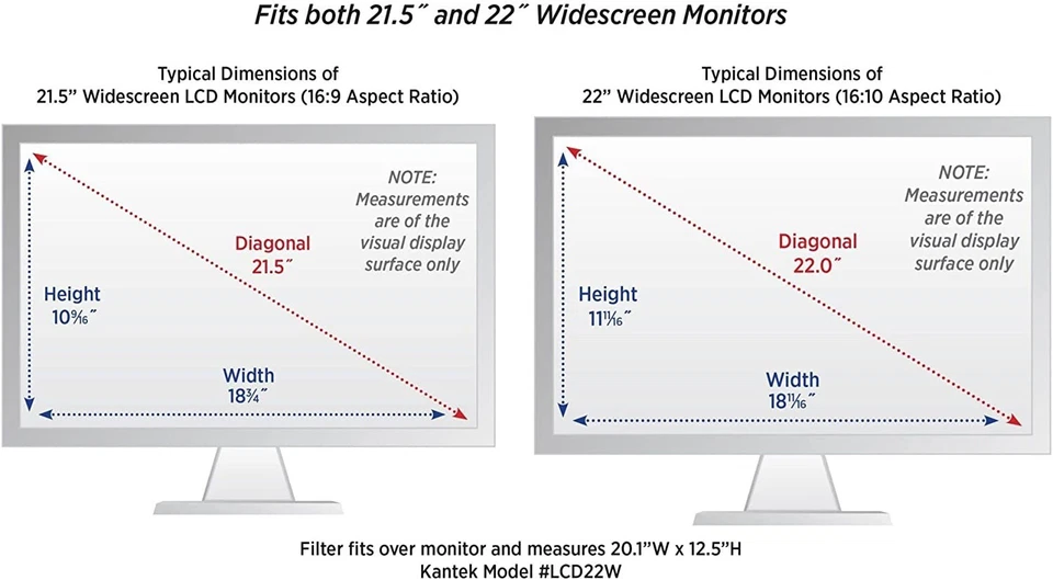 Kantek LCD Protect Deluxe Anti-Glare Filter for 21.5" & 22" Widescreen Monitors - Image 4 of 4