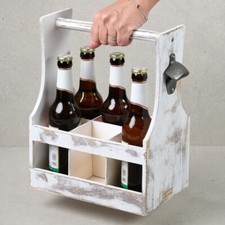 Kesper | Flaschentr&auml;ger, Material: Holz, Ma&szlig;e: 25 x 32 x 16,8 cm, Farbe: wei&szlig;