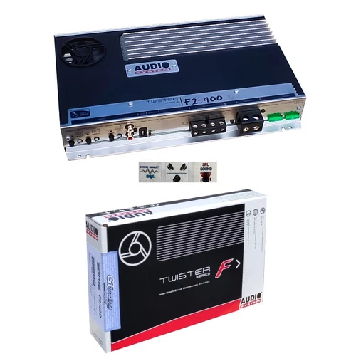 1 AUDIO SYSTEM F2-400 2 Channel Car Bonnet Amplifier + 3 Free Stickers