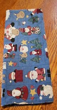 Handmade Blue Santa Reindeer Country Christmas Standard Pillow Case