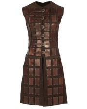 Medieval leather brigandine ; men larp  sca leather body armor; fantasy warrior