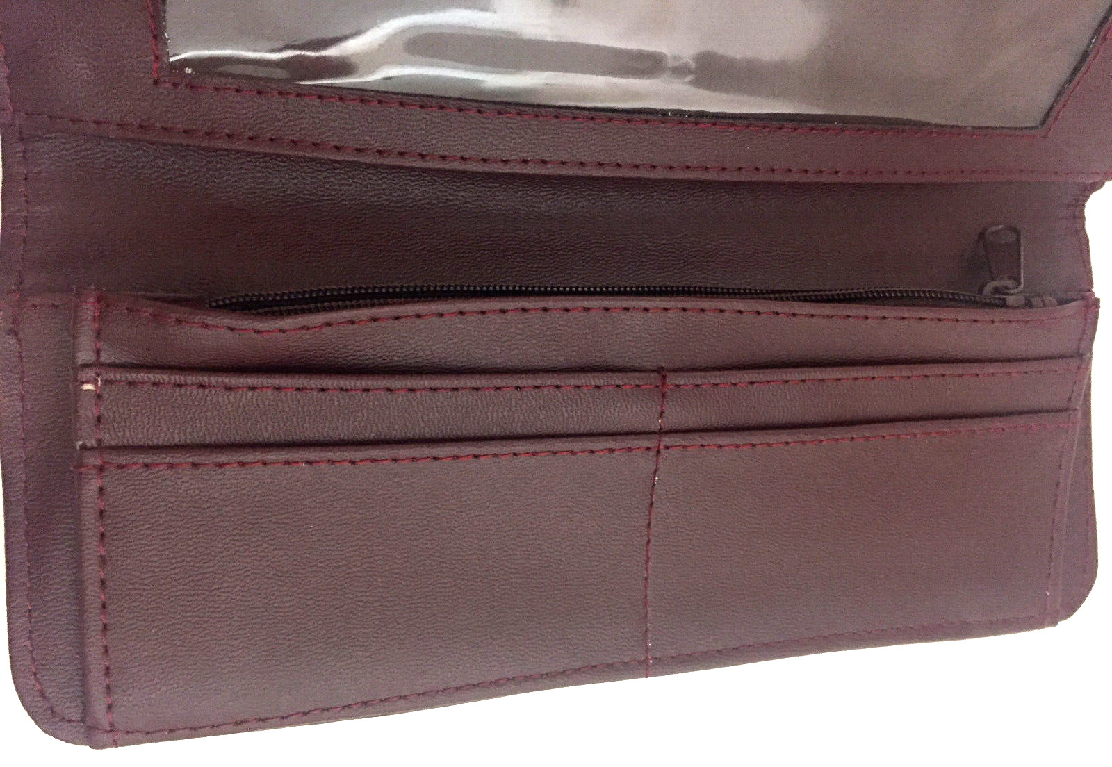 Wallet Coin Patchwork Lambskin Leather Braid Trim… - image 4