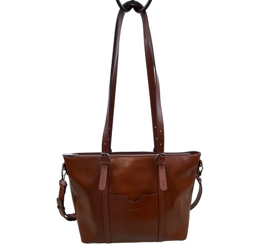 Bostanten Women's Brown Leather Laptop Tote Office Shoulder Tote Bag Size L - Picture 2 of 15