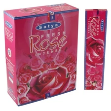 Satya Fresh Rose Incense Sticks Natural Fragrances Masala AGARBATTI 15x12 Pack