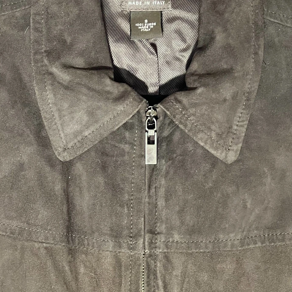 Chaleco Neiman Marcus Mujer Talla S Marrón Gamuza Cremallera Completa Sin Mangas Hecho en Italia Foto 3 de 4