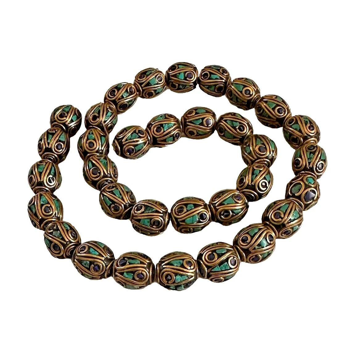 Brass Round Tibetan Jewelry Making Beads