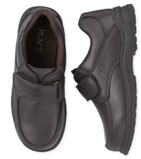 PLACE Boys Brown Shoes Youth 3 Hook and loop dressy