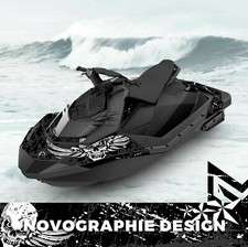 Seadoo Spark trixx Bombardier 2up + 3up Jet Ski Graphic Kit Decal Wrap BLACK