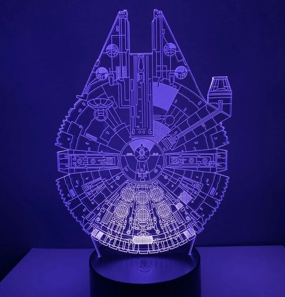 Lámpara STAR WAR Acrilico con base led RGB bajo consumo + mando a distancia