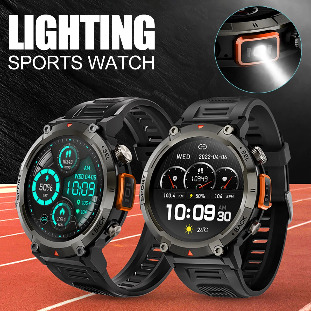 Mens waterproof deals smart watch