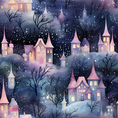 FOREVER CRAFTING UK Starlit Fairy Castles! Sew Quilt Fabric Fat & Long Quarters Metres: 100% Cotton