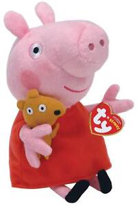 Set of 2 TY Beanie Babies 6" Peppa Pig & George Animal Plush w/ MWMTs Heart Tags