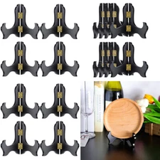 16X Wooden Stand, Brass Hinges: Plate Picture Plaque Trophy  Display NEW 4" EBS