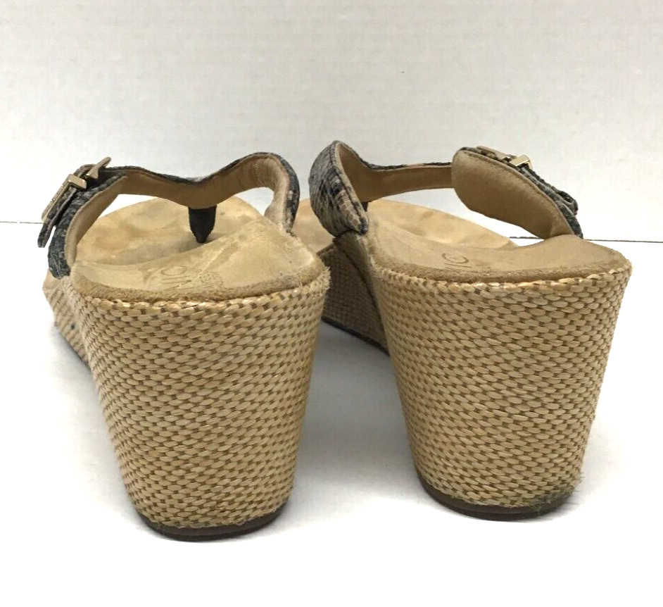 Vionic Polina Snakeskin Raffia Platform Wedge Hee… - image 4