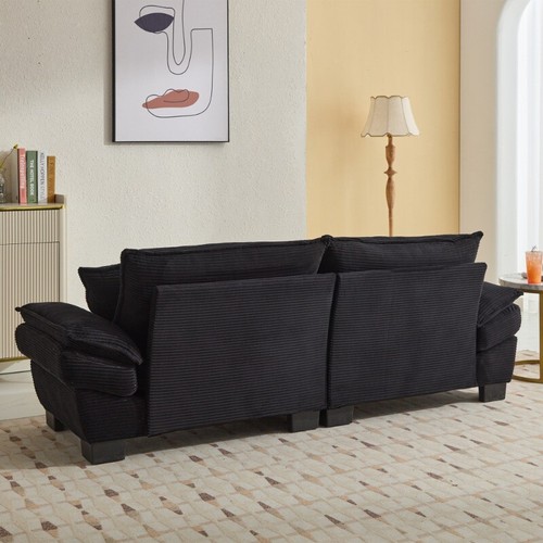 Corduroy Sofa Sleeper Couch Loveseat Sofa with PillowsComfy Upholstered DeepSeat - Picture 42 of 130