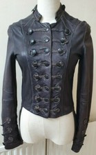 ***wow***iconic*** All Saints Dark Brown Leather Jacket Size Uk8, Us4, Eu36