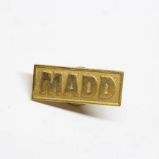 MADD Pin Mothers Against Drunk Driving Gold Tone Lapel Enamel Collectible