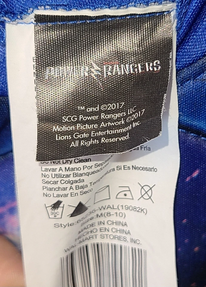 Disfraz y Máscara Power Rangers Halloween O Vestir 48" Acolchado Azul Foto 4 de 4