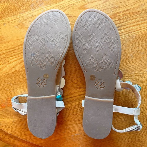 ☆ Lucky Brand Women's Flat Turquoise Stones Beachy Flip Flops Shoes Sandals 8.5 - Picture 4 of 5