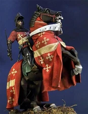 1/24 Scale Knight on Horseback Figure Detailed Medieval Model with Armor Unassem