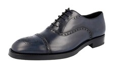 PRADA WELT SEWN Full Brogue Oxford Dress Shoes 2EA135 Blue NEW - US 10 EU 43