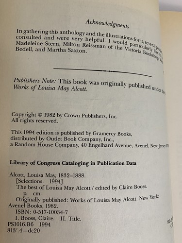 Book THE BEST OF LOUISA MAY ALCOTT; Little Women, Little Men - Hardcover - Picture 6 of 8