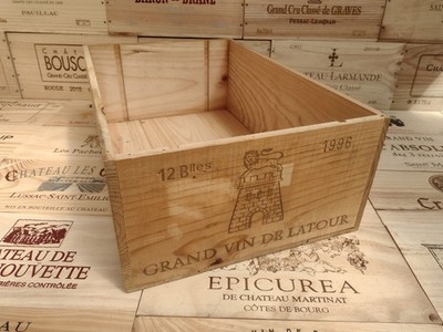 Weinkiste Kiste aus Holz ~ Chateau Latour 1996 ~ 12 Flaschen groß. Französisch