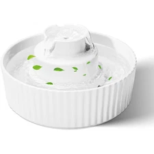 Ceramic Cat Water Fountain, 2.1L Automatic Pet Drinking Bowl with Quiet Pump for