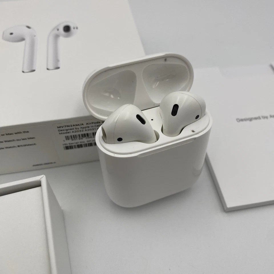 Apple AirPods con estuche de carga (2da generación) MV7N2AM/A caja original abierta Foto 4 de 4