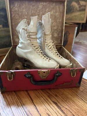 VTG 50s Roller Skates Betty Lytle Hyde Chicago Roller Skate Co. White Womens 6