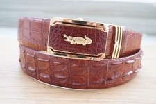 Red Brown Genuine CROCODILE Hornback LEATHER Skin Men's Belt -W 1.5 inch C49