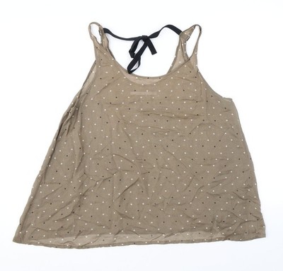 Part Two Damen braun gepunktet Polyester Camisole Tank Größe 14 U-Ausschnitt