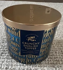 Bath & Body Works Crunchy English Toffee Candle 3 Wick 14.5 oz NEW
