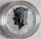 2014 W REVERSE PROOF SILVER KENNEDY HALF DOLLAR - FROM 50TH ANNIVERSARY SET