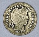 1906 Barber Dime 90% Silver Philadelphia Mint Liberty Head USA Coin