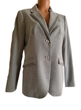 Calvin Klein Women Gray Blazer Jacket Lined Notch Collar 8P