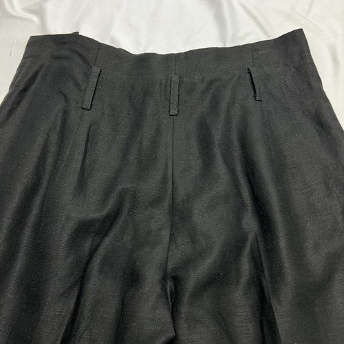 Milly Linen Paperbag Trousers Women’s 6 Black High Waisted Corporate Career Chic - Picture 4 of 9
