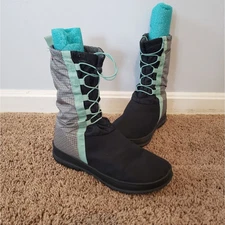 Bogs snownights insulated waterproof winter boots midcalf teal black womens 10