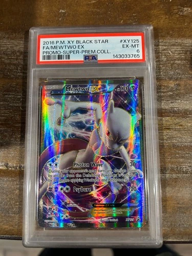 Pokemon 2016 XY Promo Super Prem Collection Full Art MEWTWO EX #XY125 PSA 6 RARE