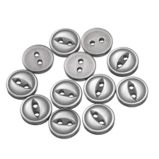12pcs Light Gray Round Sewing Buttons 11.5mm Resin 2-Hole Fish Eye Craft Button