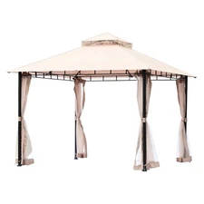Patio Gazebo Backyard Gazebo Tent 10x10FT for 6-8 Person with Mesh Netting
