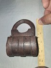Antique Hand-Forged Iron Padlock With Original Key – Large 5" Lock – Family Heir — photo 4
