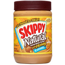 SKIPPY Natural Creamy Peanut Butter Spread with Honey, 6 G Protein per Serving,