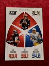 2022 Score Football Fantasy Stars FS16 Joe Burrow - Tee Higgins - Justin Jackson