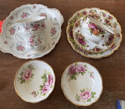 Restposten Royal Albert Bone China Geschirr Teller Schalen Rosen gemischt 10x Stück