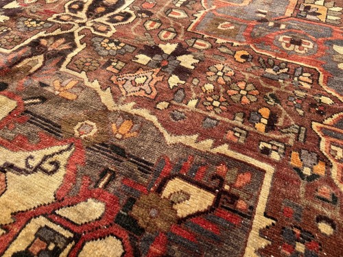 7x10 ANTIQUE RUG HANDMADE VINTAGE HAND-KNOTTED old worn heriz fine oriental 6x9 - Picture 16 of 21