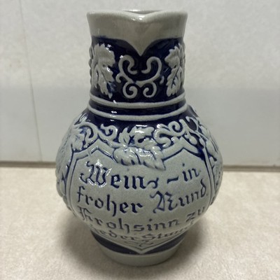 VTG German Salt Glaze Stoneware Wine Jug Stein Pitcher Wein by Gerz West Germany